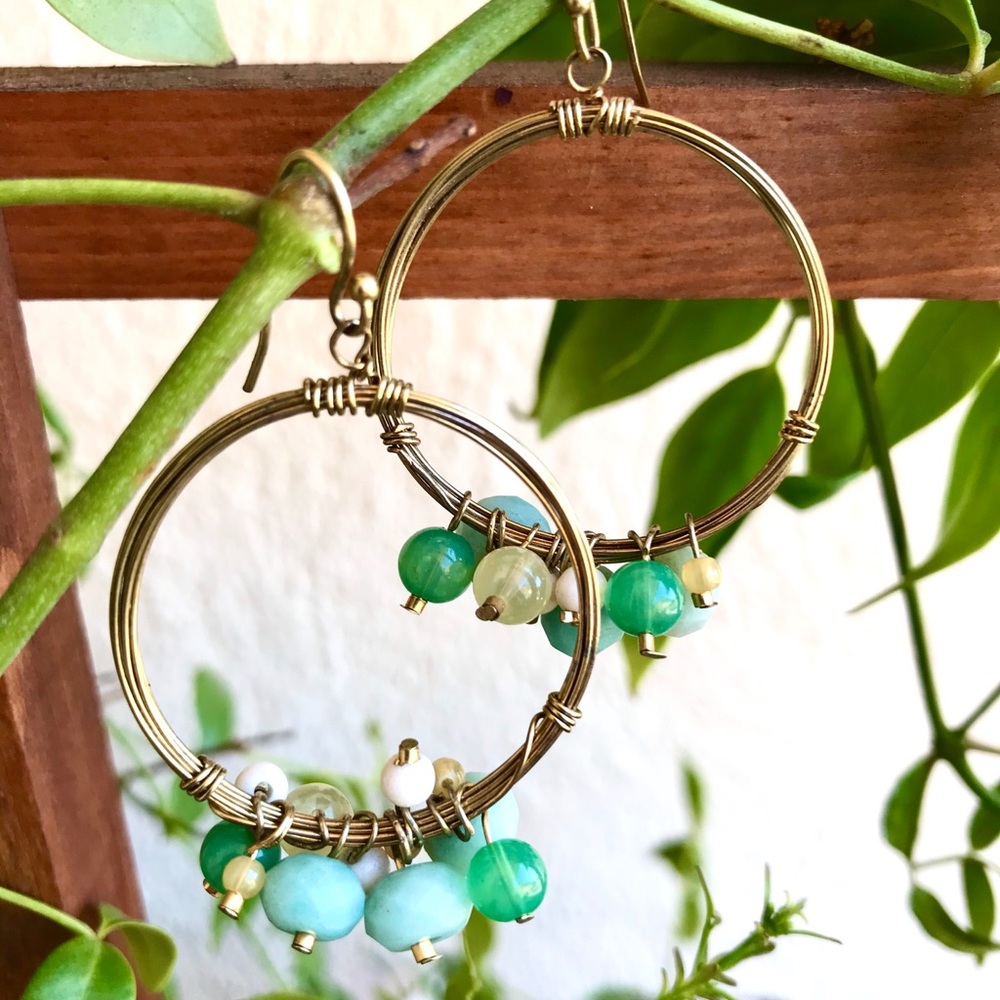 Jeweled Hoop Earrings